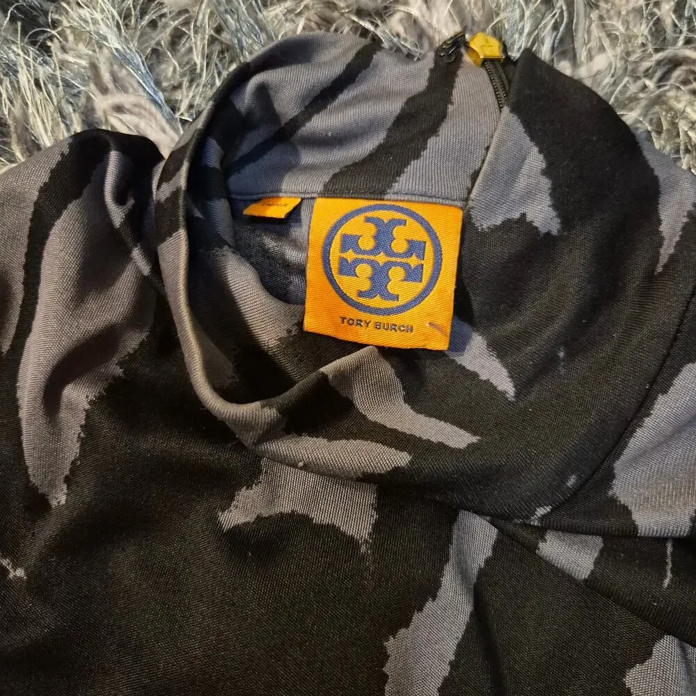 Tory Burch Interlock 100% Silck Mock Neck Dress
